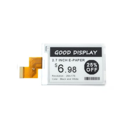 2.7 Inch Black White E-Paper Good Display with Touch Panel