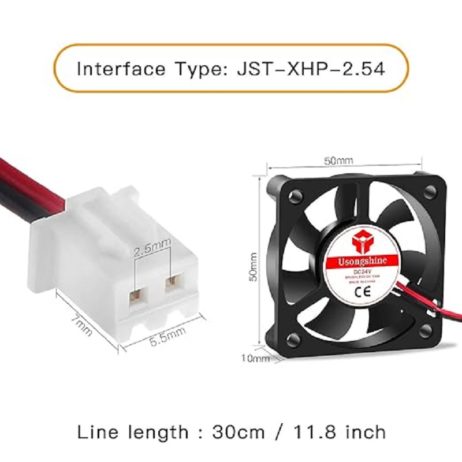 Generic 24V 5010 Brushless DC Cooling Fan with 2Pin Cable for 3D Printer 3