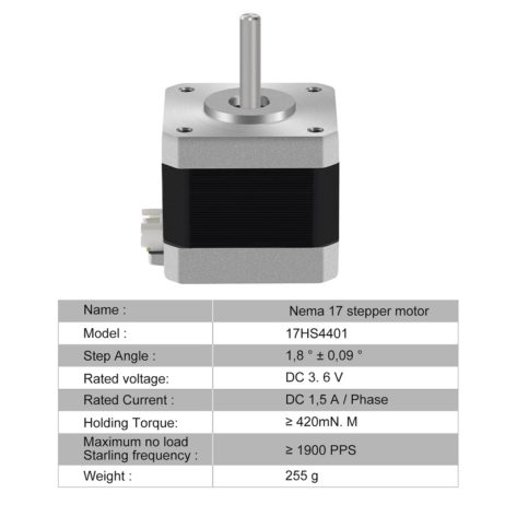 42HS40-1504 NEMA17 4.2 Kg-cm Stepper Motor - D Type Shaft