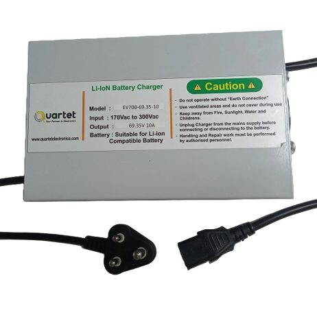 Quartet 19S LiFePO4 Battery Charger - 69.35V 10A with IEC-C13 Connector