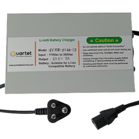 Quartet 24S LiFePO4 Battery Charger - 87.60V 08A with IEC-C13 Connector