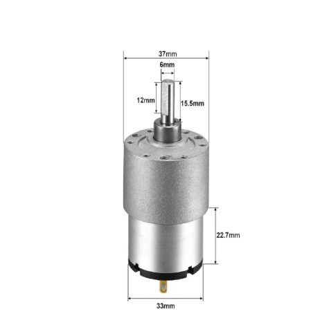 JGB37-520 DC12V 960RPM/MIN Miniature Forward and Reverse Brushed DC Speed Reducer Motor