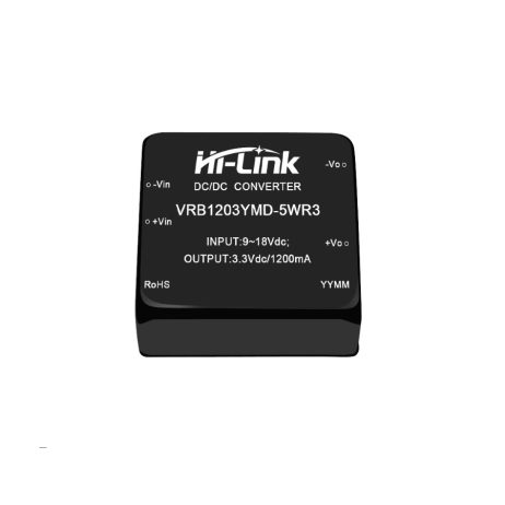 HI-LINK 12V to 3.3V 5W 1.2A DC to DC Isolation Voltage 1500VDC Power Module Converter VRB1203YMD 5WR3