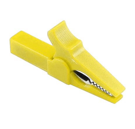 Yellow 55mm Copper Insulated Crocodile Clip Opening 10mm for Banana Plug 4mm