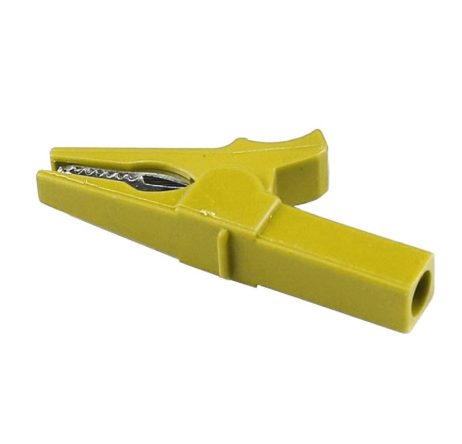 Yellow 55mm Copper Insulated Crocodile Clip Opening 10mm for Banana Plug 4mm