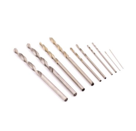 10pcs Twist Drill Kit, 2x each size: 0.5mm 1.0mm 1.5mm 2.5mm 3.0mm