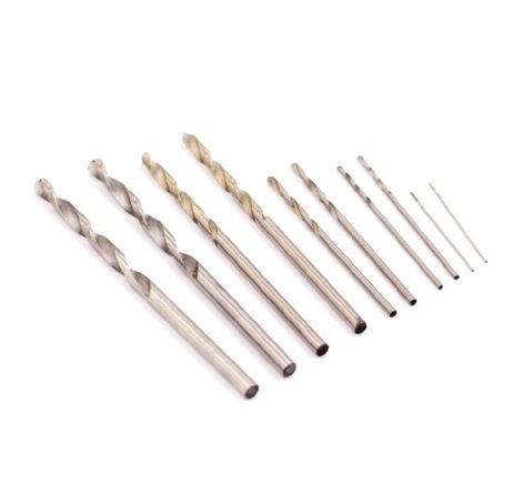 10pcs Twist Drill Kit, 2x each size: 0.7mm 8.0mm 1.0mm 1.2mm 1.4mm