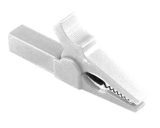 White 55mm Copper Insulated Crocodile Clip Opening