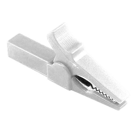 White 55mm Copper Insulated Crocodile Clip Opening