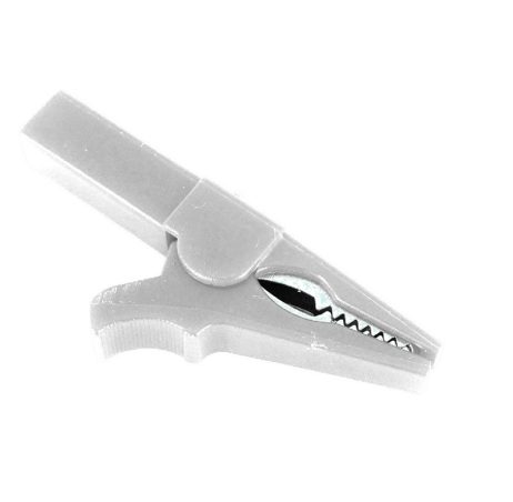 White 55mm Copper Insulated Crocodile Clip Opening