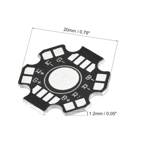 Generic Black 20MM 8PIN RGBW LED Aluminum Heatsink 3