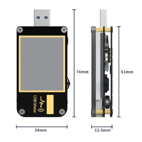 Generic FNIRSI FNB48S 1.77 Inch High Definition Voltmeter Ammeter Multifunctional Mobile Phone Recharging Current Capacity Tester without Bluetooth Version 2