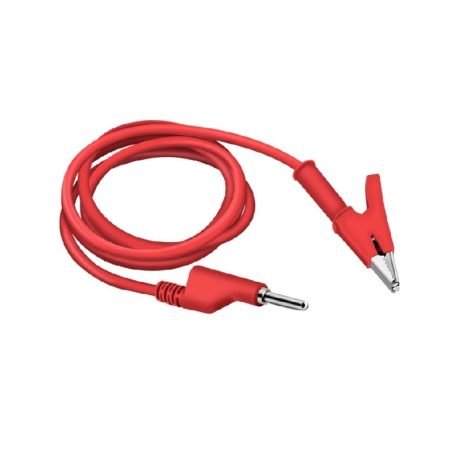 Generic Red 1M Double End Test lead Wire 4mm Banana Plug Alligator Clip Crocodile 15A