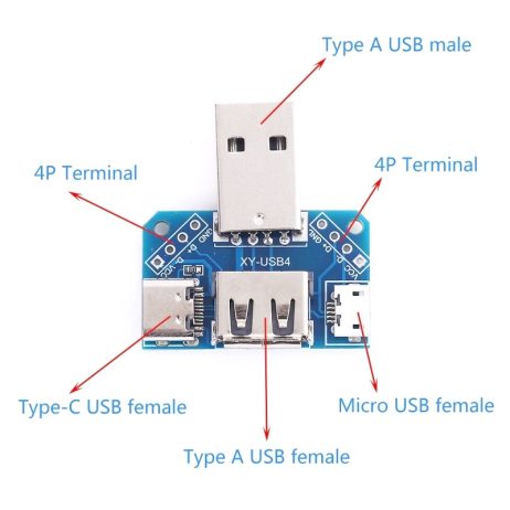 Generic USB Adapter Board Male To Female Adapter Micro USBType C Interface 4P 2 4