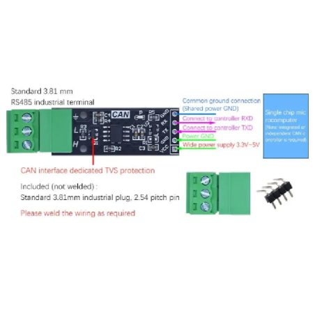 CAN Bus to TTL Serial Port Converter Adapter Communication Module