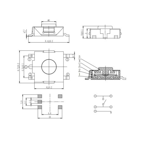 Tact Switch-KNA0647A-6x6mm