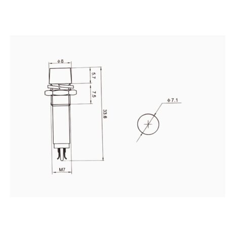 Push Indicator Switch-XD-05-220V YELLOW LIGHT