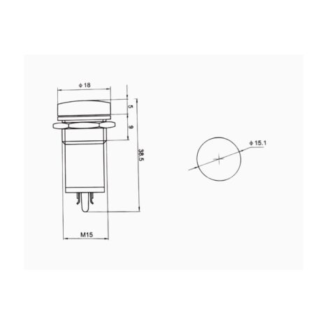 Push Indicator Switch-XD-13-220V RED LIGHT