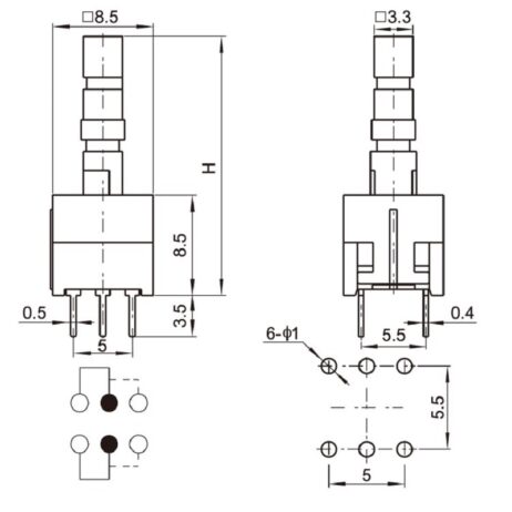 Self Lock Switch-KFC-8.5*8.5-D