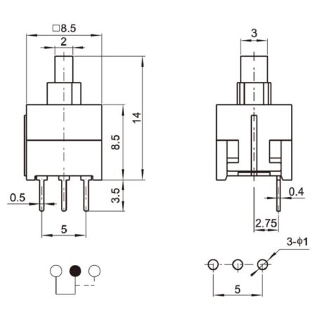 Self Lock Switch-KFC-8.5x8.5-C