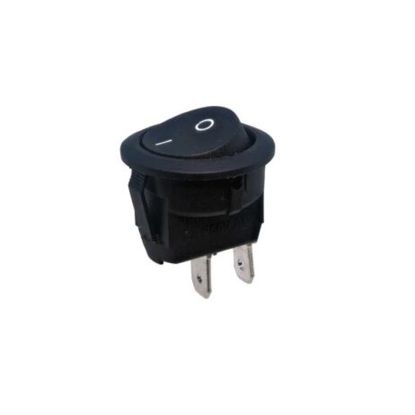 6A 250V AC DPST ON-OFF Black Round Rocker Switch