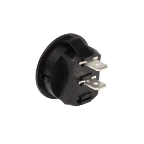 6A 250V AC DPST ON-OFF Black Round Rocker Switch