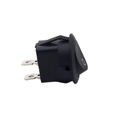 6A 250V AC DPST ON-OFF Black Round Rocker Switch