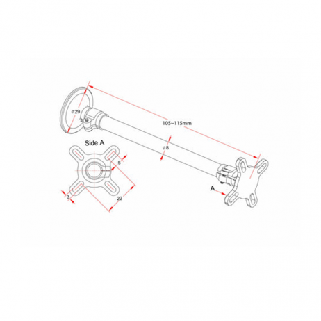 Holybro Fixed Carbon Fiber GPS mount (For 2nd GPS - Dia 29mm)