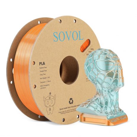 Sovol Silk Dual Colors PLA Filaments Acid Blue+Orange