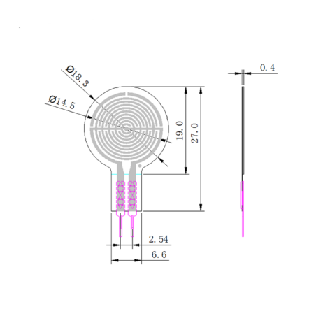 Force Sensitive Resistor RP-C18.3-ST (20g-6kg)