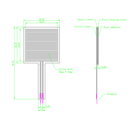 LEGACT Force Sensitive Resistor RP S40 LT 10g 20kg 1 1