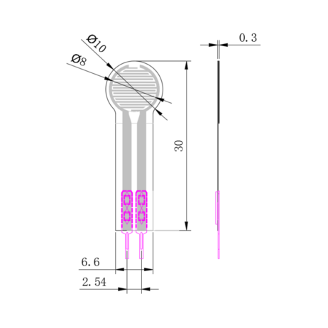 LEGACT Force Sensitive Resistor RP S40 LT 10g 20kg 1 4