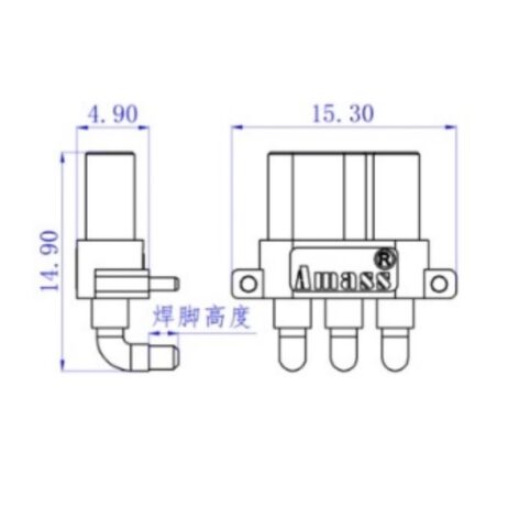 Amass MR30PW30 Female Connector - MR30PW-F20.G.Y