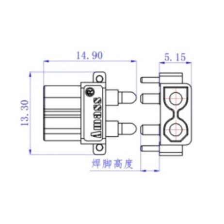 Amass XT30PW30 Female Connector -XT30PW-F30.G.Y