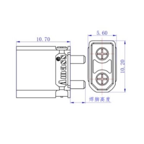 Amass XT30UPB30 Male Connector -XT30UPB-M30.G.Y