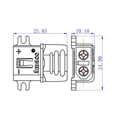 Amass XT60L Male Connector - XT60L-M.G (2)