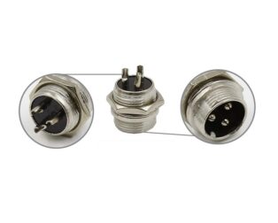 3 Pins 12mm XLR Aviation Audio Male Plug Male Jack Cable Connector Kit - GX12-3