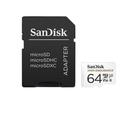 SanDisk V30 64GB High Endurance Video MicroSDHC Card with Adapter