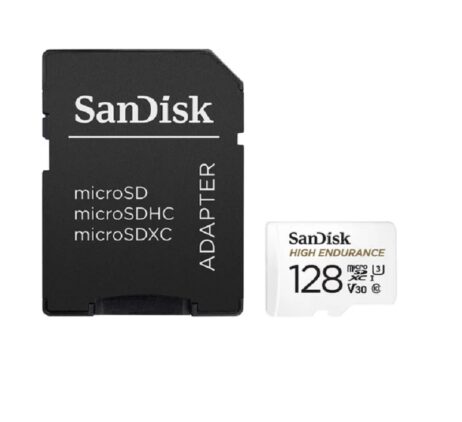 SanDisk V30 128GB High Endurance Video MicroSDHC Card with Adapter