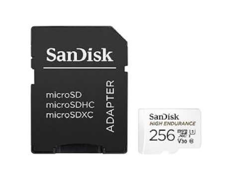 SanDisk V30 256GB High Endurance Video MicroSDHC Card with Adapter