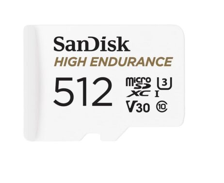 SanDisk V30 512GB High Endurance Video MicroSDHC Card with Adapter