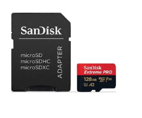 SanDisk V30 Extreme Pro 128GB microSDXC Card with 200MB/s Read, 90MB/s Write