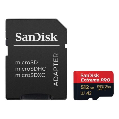 SanDisk V30 Extreme Pro 512GB microSDXC Card with 200MB/s Read, 140MB/s Write