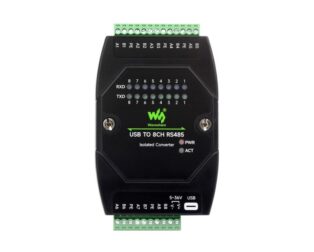 Waveshare USB TO 8CH RS485 Industrial Grade Isolated Converter, USB To RS485 Adapter, Multiple Protection Circuits, Wall-mount And Rail-Mount Support